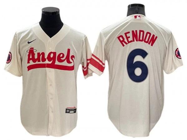 Los Angeles Angels #6 Anthony Rendon City Connect Cool Base Jersey by My Store