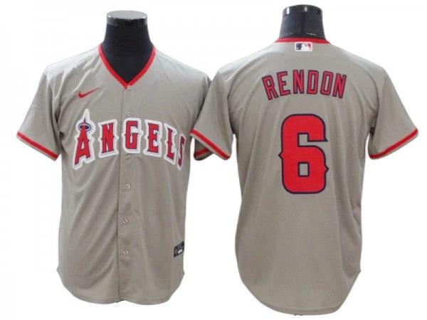 Los Angeles Angels #6 Anthony Rendon Gray Road Cool Base Jersey by My Store