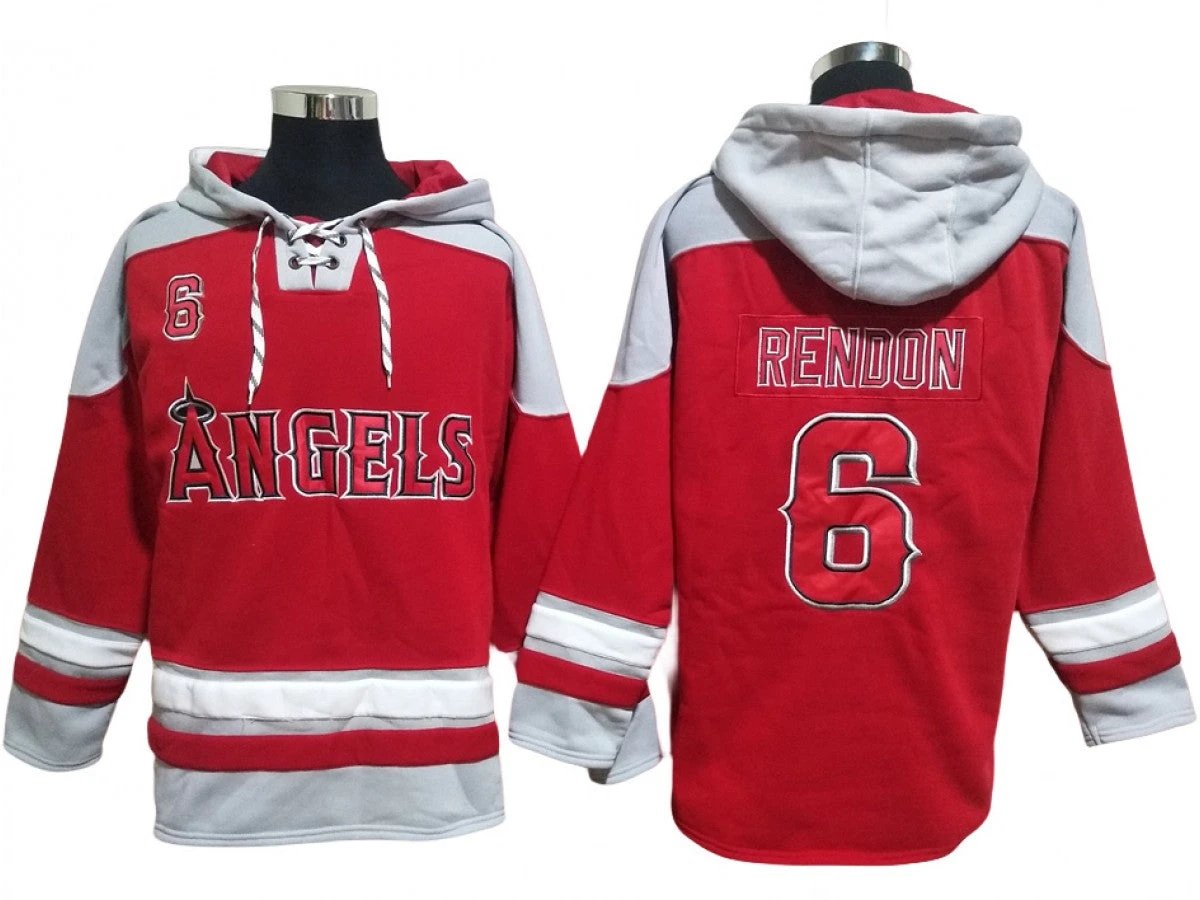 Los Angeles Angels #6 Anthony Rendon Red Pullover Hoodie by Hoodie Pullover