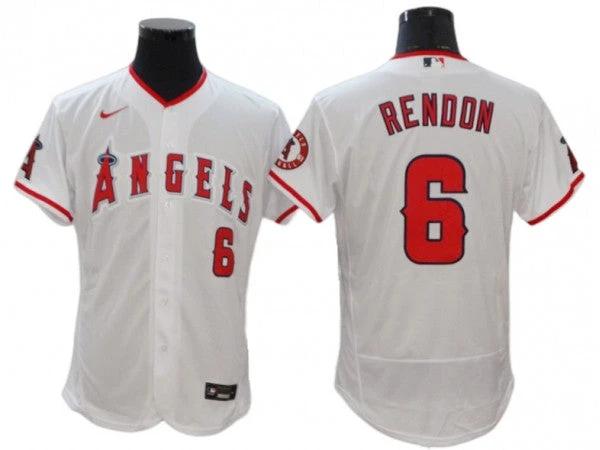 Los Angeles Angels #6 Anthony Rendon White Home Flex Base Jersey by My Store