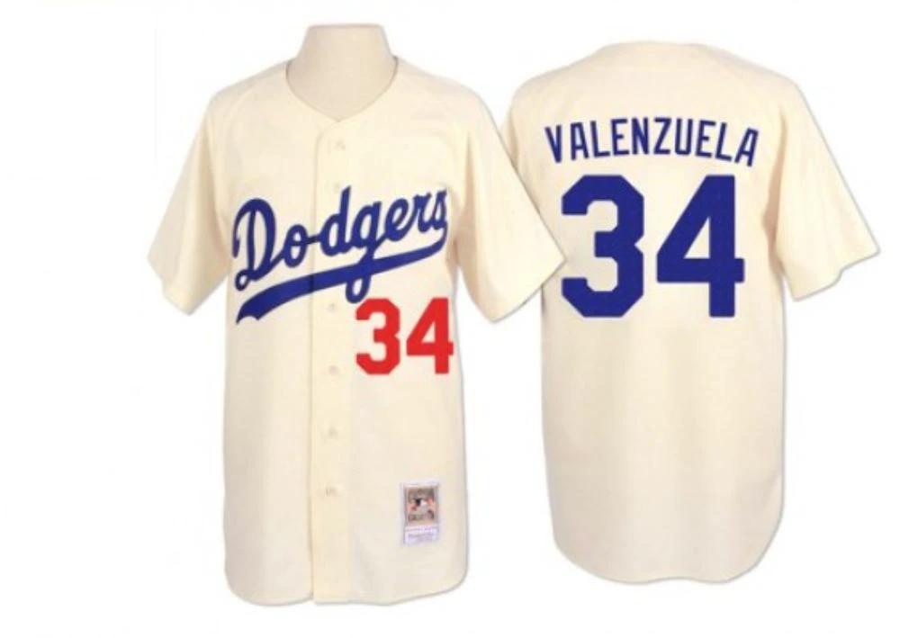 Los Angeles Dodgers Fernando Valenzuela Cream Throwback Jersey by My Store
