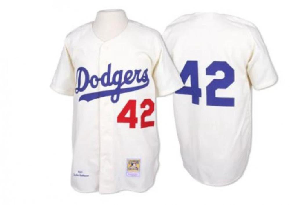 Los Angeles Dodgers Jackie Robinson White 1955 Throwback Jersey by My Store