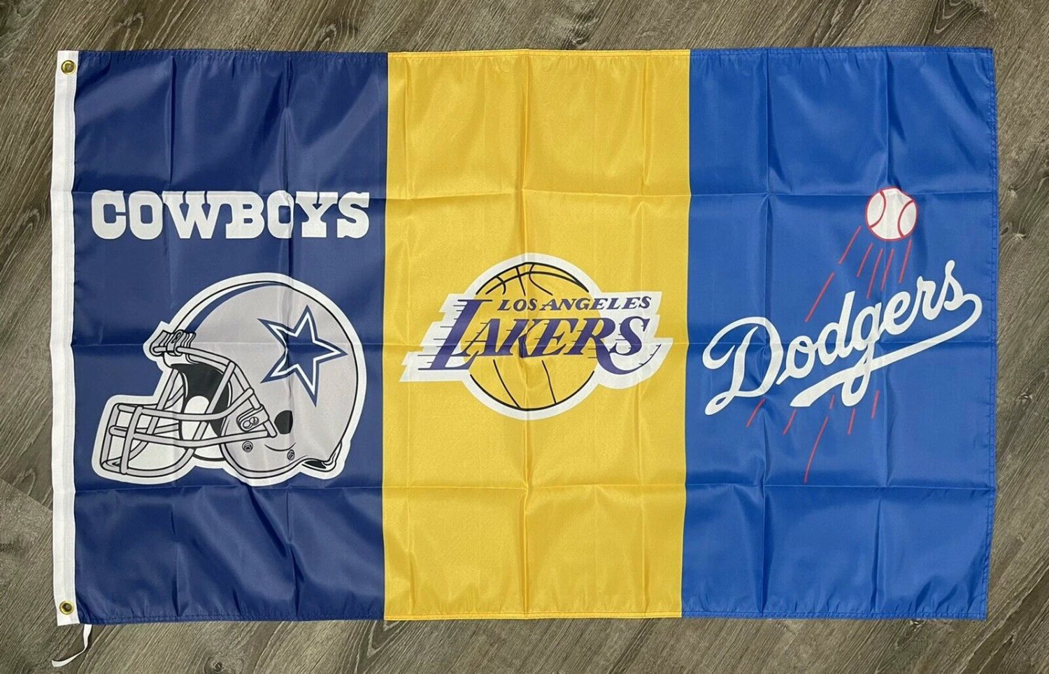 Los Angeles Dodgers Lakers Dallas Cowboys Flag 3x5 ft Garage ManCave by flagsjustdoit