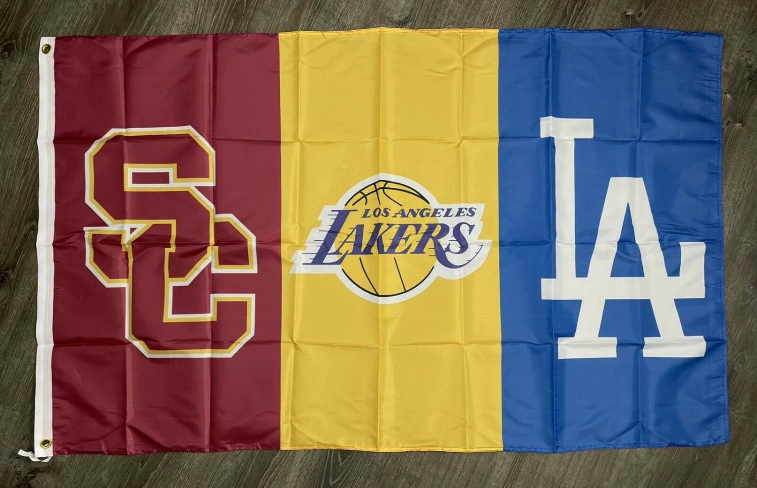 Los Angeles Dodgers Lakers USC Trojans Flag 3x5 ft Garage Man-Cave by flagsjustdoit