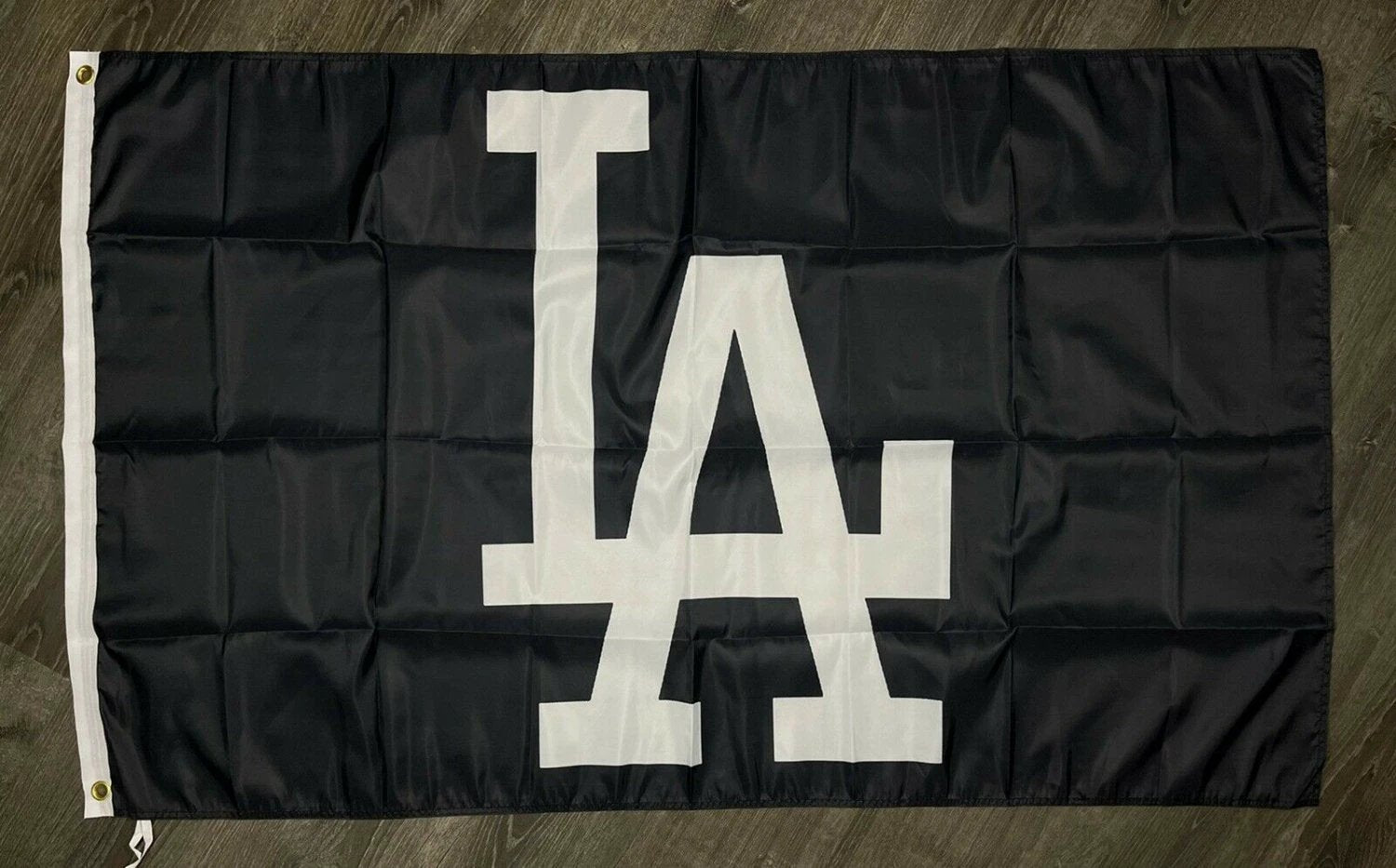 Los Angeles Dodgers Logo Flag 3x5 ft Black White Banner Man-Cave Garage by flagsjustdoit