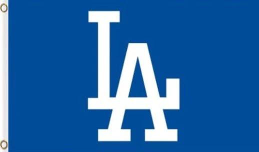 Los Angeles Dodgers Logo US Flag 3X5Ft Banner USA Polyester with Brass Grommets by flagsjustdoit