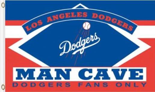 Los Angeles Dodgers Man Cave Flag 3X5Ft Banner USA Polyester with Brass Grommets by flagsjustdoit