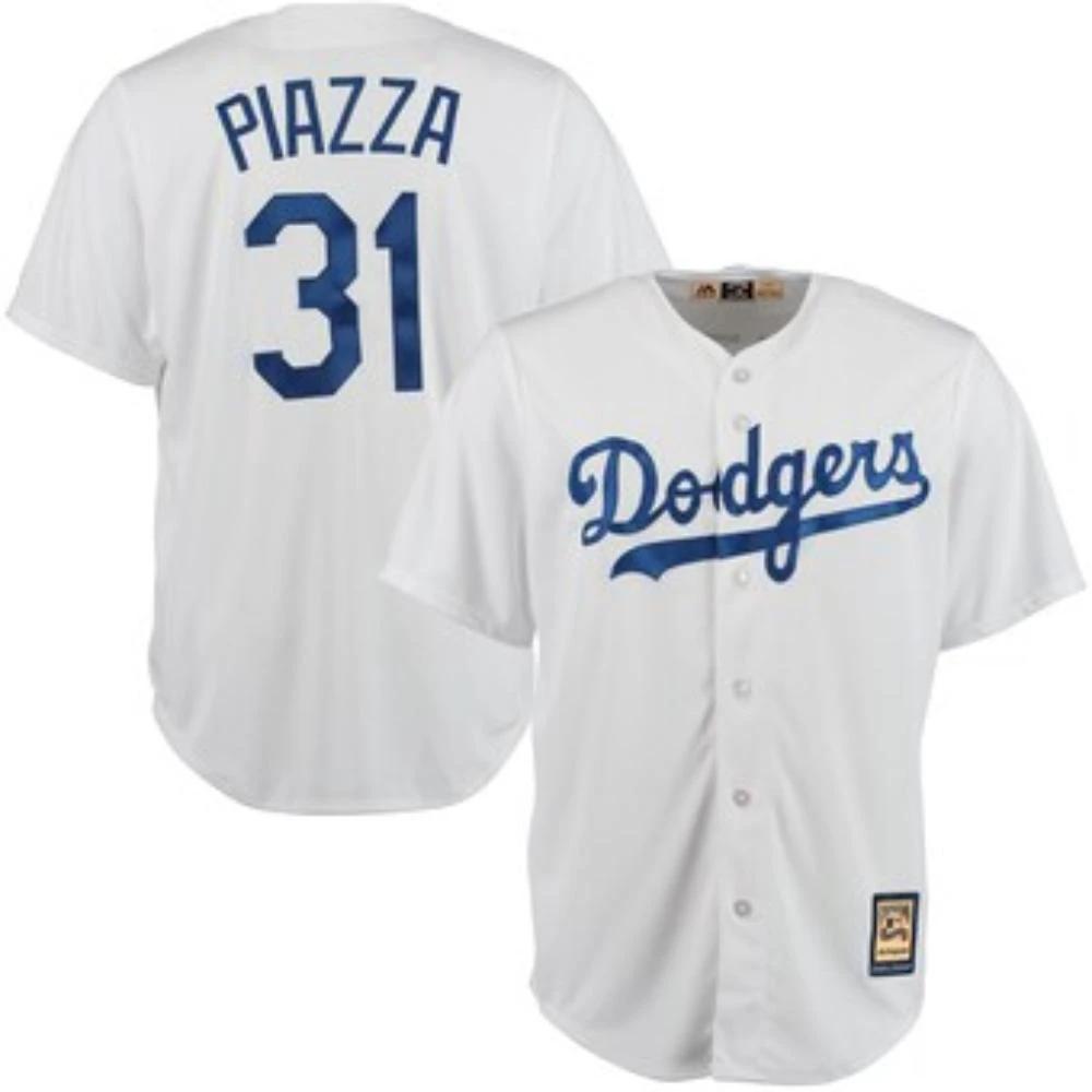 Los Angeles Dodgers Mike Piazza White Throwback Jersey by My Store