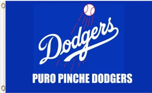 Los Angeles Dodgers Pure Pinche Dodgers Flag 3X5Ft Banner USA Polyester with Brass Grommets by flagsjustdoit