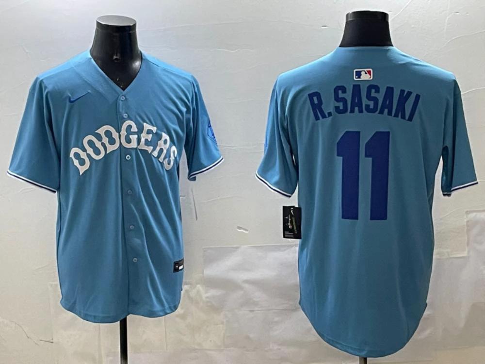 Los Angeles Dodgers Mookie Betts Light Blue Royal Throwback Jersey by My Store