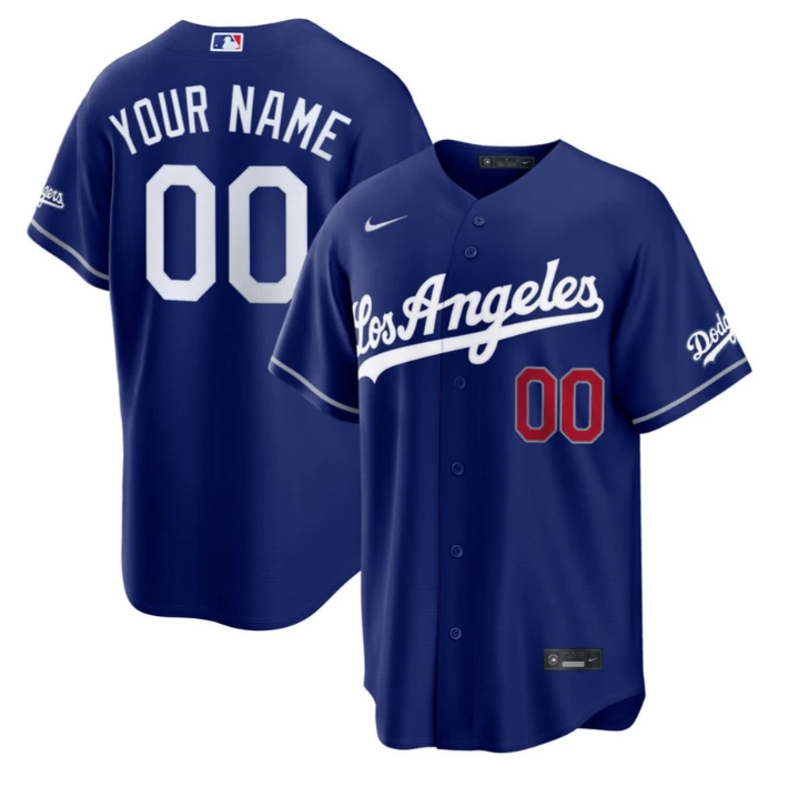 Los Angeles Dodgers Royal Blue Custom Jersey - All Stitched by My Store