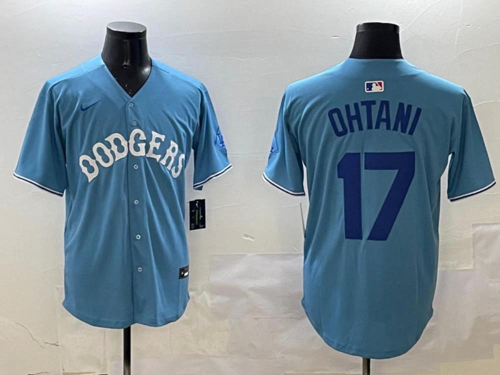 Los Angeles Dodgers Shohei Ohtani Light Blue Royal Throwback Jersey by My Store