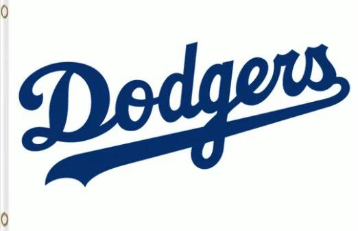 Los Angeles Dodgers USA White Flag 3X5Ft Banner USA Polyester with Brass Grommets by flagsjustdoit