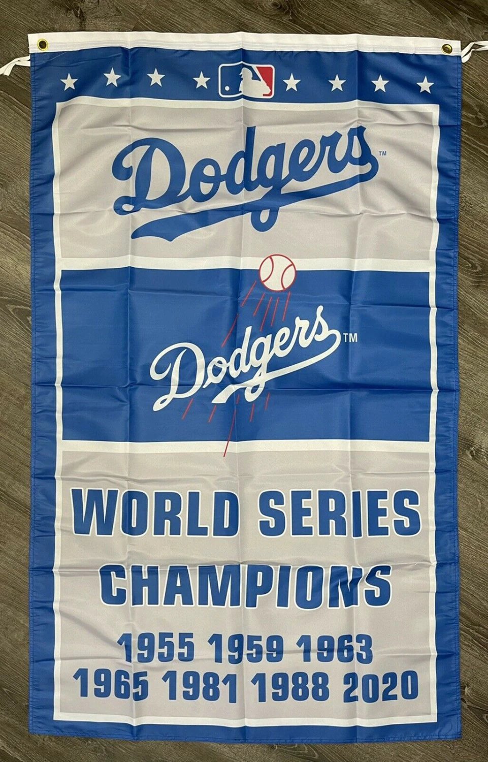 Los Angeles Dodgers World Series Championship Flag 3x5 ft Banner Man-Cave Vertical by flagsjustdoit