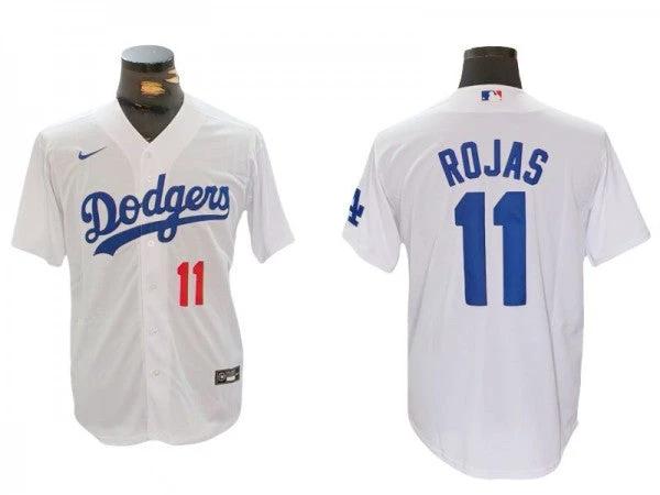 Los Angeles Dodgers #11 Miguel Rojas White Home Limited Jersey by My Store