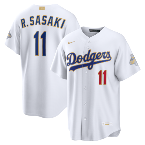 Los Angeles Dodgers #11 Roki Sasaki White 2026 Gold Collection Stadium Jersey by My Store