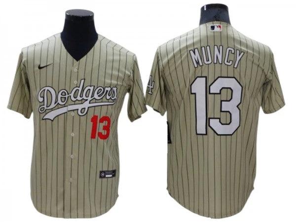 Los Angeles Dodgers #13 Max Muncy Cream Cool Base Jersey by My Store