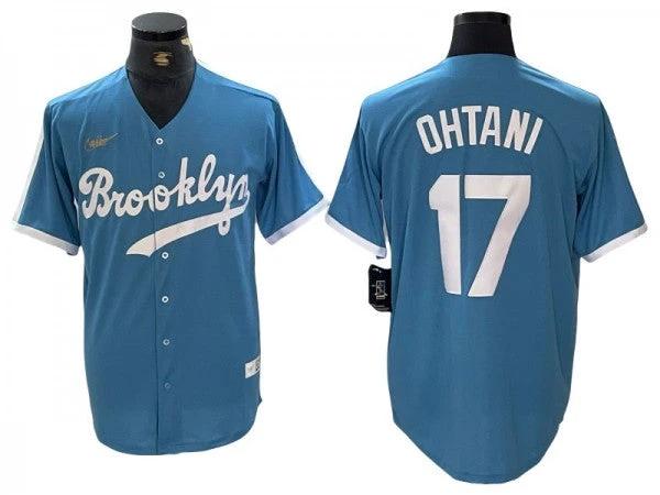 Los Angeles Dodgers #17 Shohei Ohtani Light Blue Alternate Cooperstown Collection Jersey by My Store