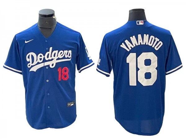 Los Angeles Dodgers #18 Yoshinobu Yamamoto Royal Limited Jersey by My Store