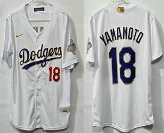 Los Angeles Dodgers #18 Yoshinobu Yamamoto White 2026 Gold Limited Jersey by My Store