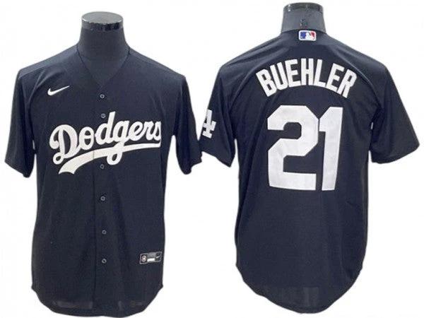 Los Angeles Dodgers #21 Walker Buehler Black Cool Base Jersey by My Store