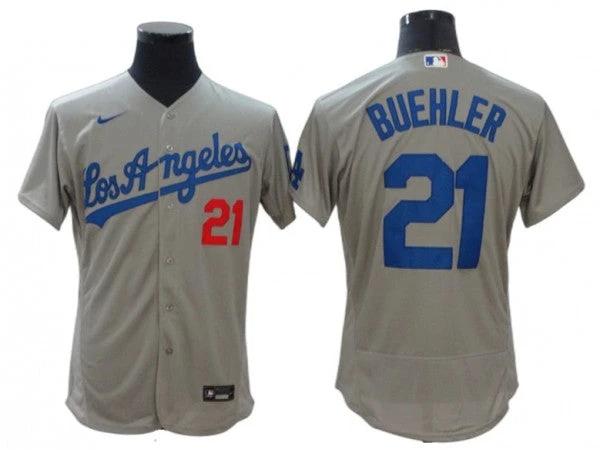 Los Angeles Dodgers #21 Walker Buehler Gray Road Flex Base Jersey by My Store