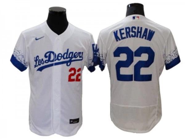 Los Angeles Dodgers #22 Clayton Kershaw City Connect Flex Base Jersey - White by My Store