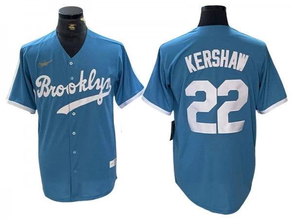 Los Angeles Dodgers #22 Clayton Kershaw Light Blue Cooperstown Collection Jersey by My Store