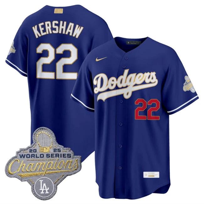 Los Angeles Dodgers #22 Clayton Kershaw Royal 2026 Gold Stitched Jersey by My Store