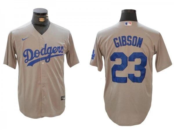Los Angeles Dodgers #23 Kirk Gibson Gray Alternate Cool Base Jersey by My Store