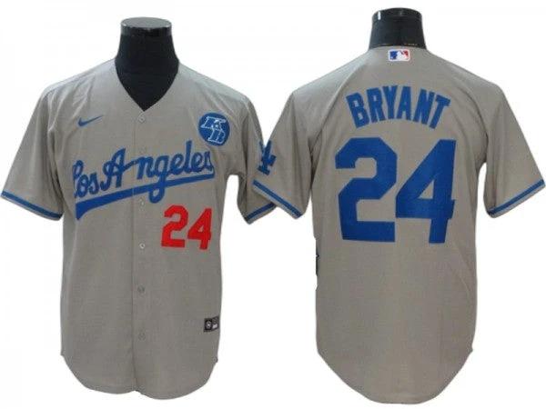 Los Angeles Dodgers #24 Kobe Bryant Cool Base Jersey - Gray by My Store