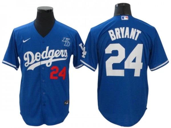 Los Angeles Dodgers #24 Kobe Bryant Cool Base Jersey - Royal by My Store