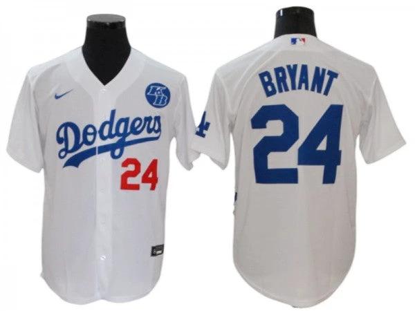 Los Angeles Dodgers #24 Kobe Bryant Cool Base Jersey - White by My Store