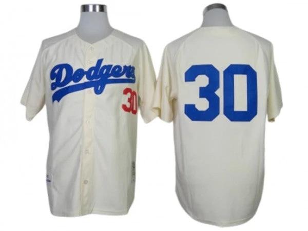 Los Angeles Dodgers #30 Maury Wills Cream 1963 Throwback Jersey by My Store