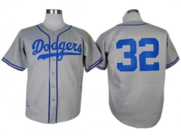Los Angeles Dodgers #32 Sandy Koufax Gray 1958 Throwback Jersey by My Store
