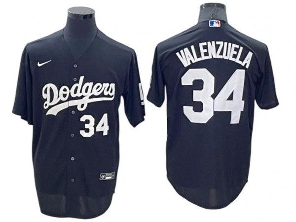 Los Angeles Dodgers #34 Fernando Valenzuela Black Turn Back The Clock Jersey by My Store