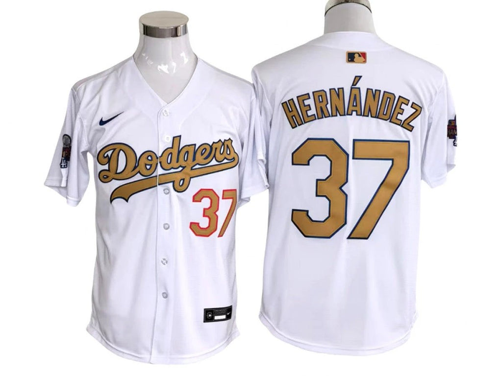 Los Angeles Dodgers #37 Teoscar Hernandez White 2025 Gold Collection Limited Jersey by My Store