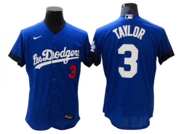 Los Angeles Dodgers #3 Chris Taylor Royal City Connect Flex Base Jersey by My Store