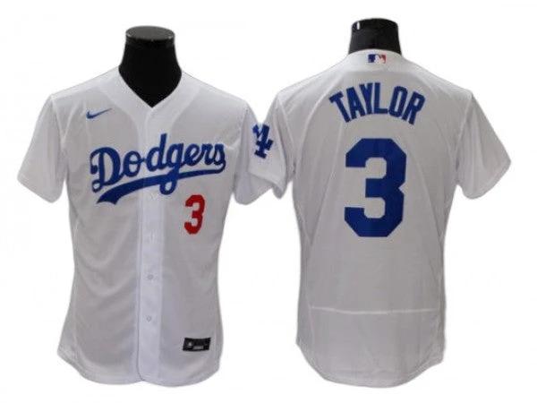 Los Angeles Dodgers #3 Chris Taylor White Home Flex Base Jersey by My Store