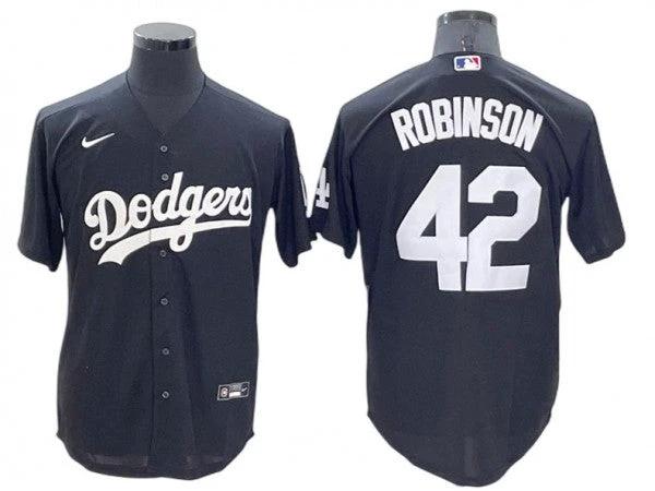 Los Angeles Dodgers #42 Jackie Robinson Black Cool Base Jersey by My Store
