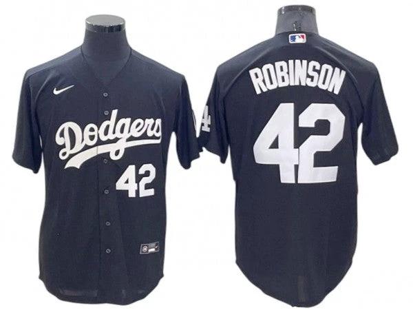 Los Angeles Dodgers #42 Jackie Robinson Black Turn Back The Clock Jersey by My Store