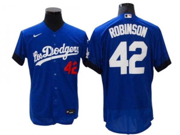 Los Angeles Dodgers #42 Jackie Robinson Royal 2021 City Connect Flex Base Jersey by My Store
