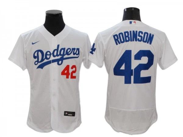 Los Angeles Dodgers #42 Jackie Robinson White Home Flex Base Jersey by My Store