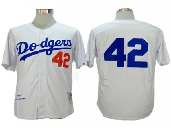 Los Angeles Dodgers #42 Jackie Robinson White Throwback Jersey by My Store