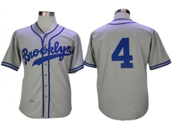 Los Angeles Dodgers #4 Duke Snider Gray 1945 Throwback Jersey by My Store