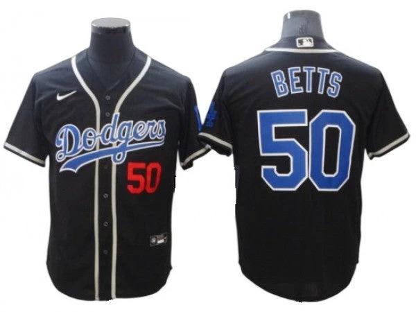 Los Angeles Dodgers #50 Mookie Betts Black Fashion Cool Base Jersey by My Store