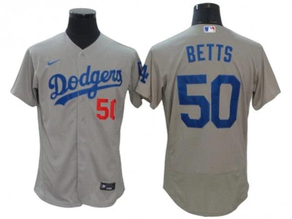 Los Angeles Dodgers #50 Mookie Betts Gray Alternate Flex Base Jersey by My Store