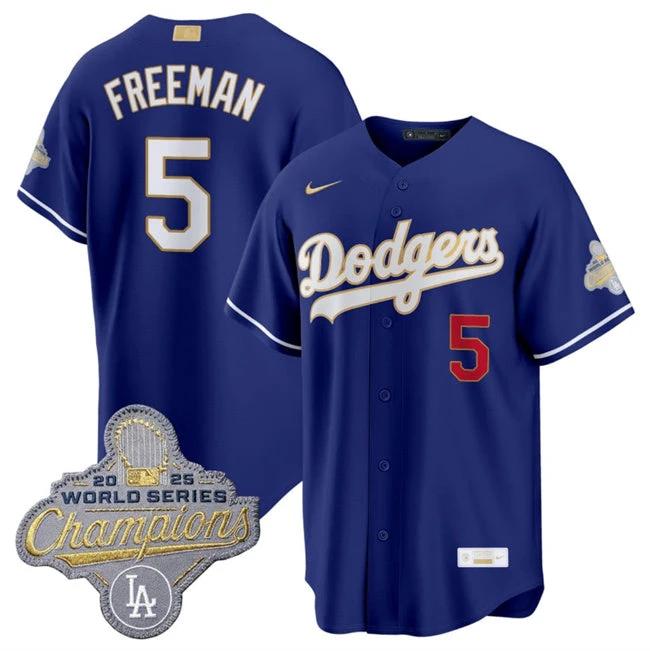 Los Angeles Dodgers #5 Freddie Freeman Royal 2026 Gold Stadium Stitched Jersey by My Store