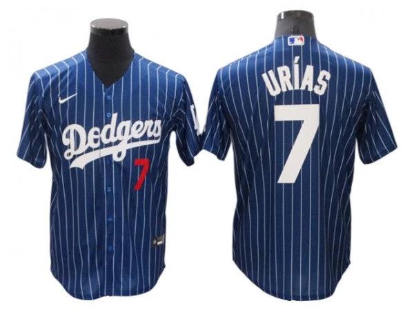 Los Angeles Dodgers #7 Julio Urías Blue Pinstripe Cool Base Jersey by My Store