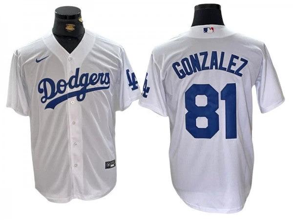 Los Angeles Dodgers #81 Victor Gonzalez White Cool Base Jersey by My Store
